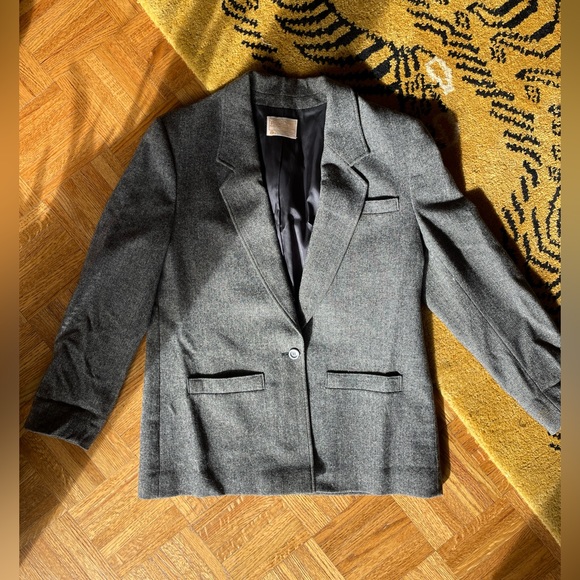 VINTAGE Pendleton 100% Virgin Wool Blazer in Gray Tweed - Picture 2 of 7